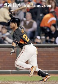 アスレチックス戦の6回、二ゴロに倒れ、4打数無安打に終わったジャイアンツ・青木(3日、サンフランシスコ)=共同