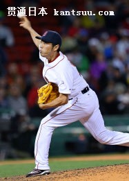 ブルージェイズ戦で今季2勝目を挙げたレッドソックス・上原(27日、ボストン)=ゲッティ共同