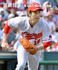 8回2失点で2勝目を挙げた広島・前田(29日、マツダ)=共同